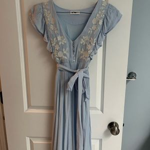 PinkBlush MATERNITY Light blue/embroidered dress